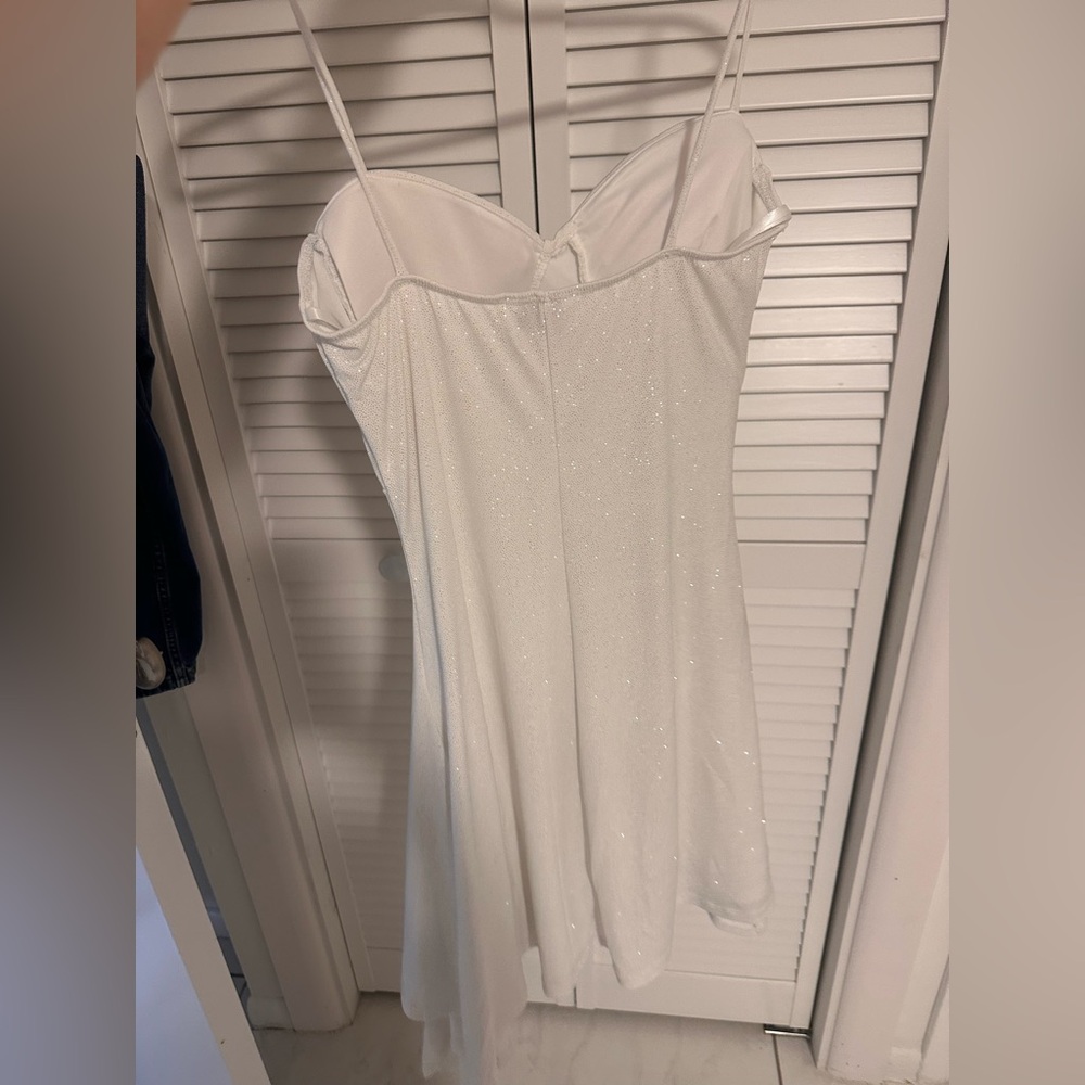 Sparkly White Spaghetti Strap Dress